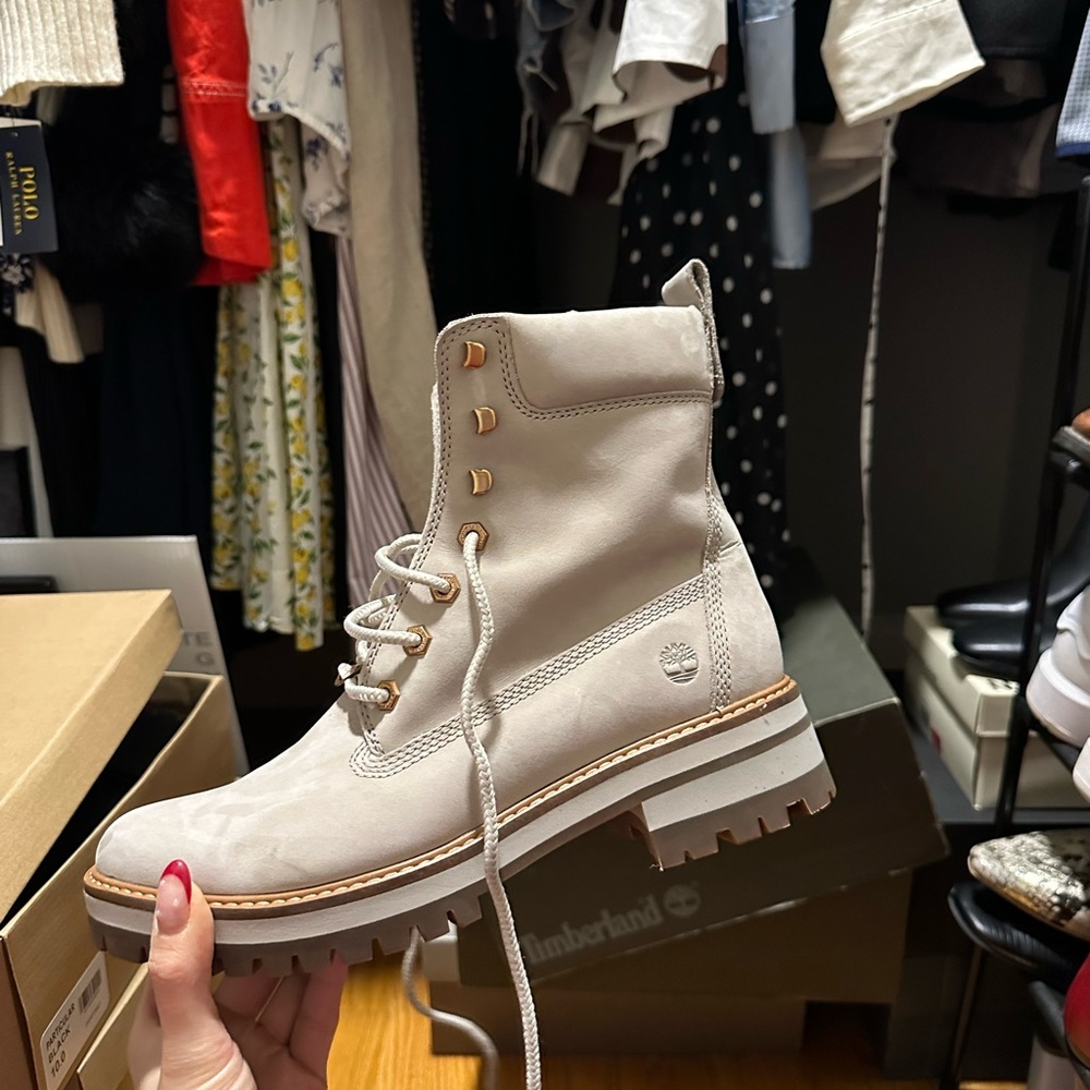 Timberland Women's Light Gray Combat Boots